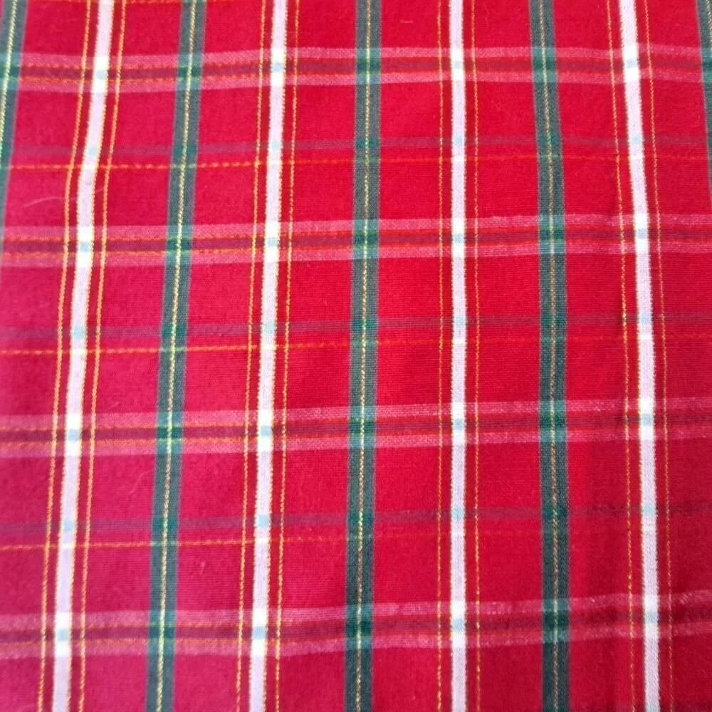 Dillards Red Green White Gold Plaid 116
